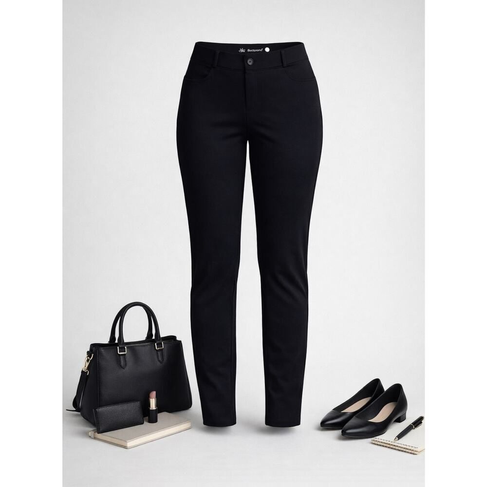 Betabrand Dress Pant Yoga Pants Black XL Stretch Pull-On Work Office Minimalist